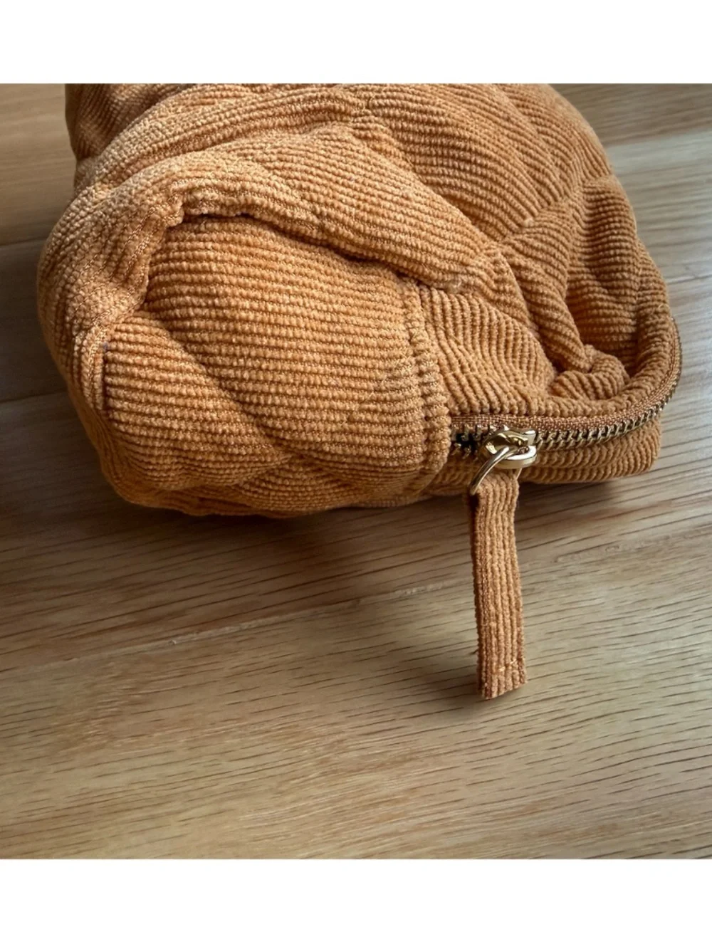 NEW SEZANE Quilt Make Up Pouch - Camel